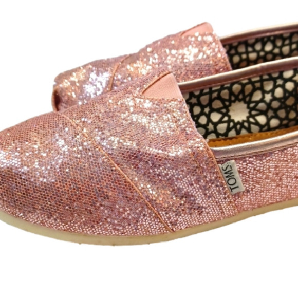 Tom's Sparkly Pink Loafer - Picture 1 of 8